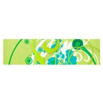 Green Blue Flower Art Satin Scarf (Oblong)