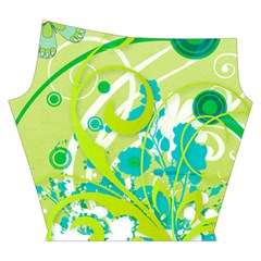 Green Blue Flower Art Yoga Cropped Leggings from ArtsNow.com Right