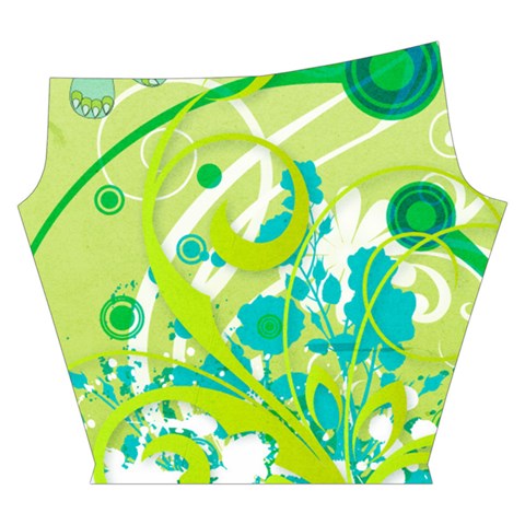 Green Blue Flower Art Yoga Cropped Leggings from ArtsNow.com Left