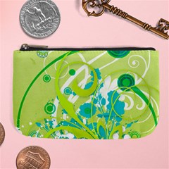 Green Blue Flower Art Large Coin Purse from ArtsNow.com Front