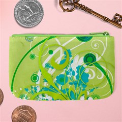 Green Blue Flower Art Large Coin Purse from ArtsNow.com Back