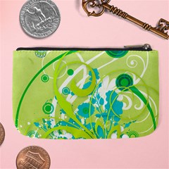 Green Blue Flower Art Large Coin Purse from ArtsNow.com Back