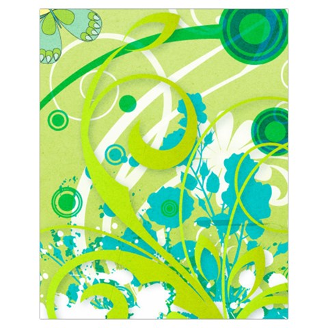 Green Blue Flower Art Drawstring Pouch (XL) from ArtsNow.com Front