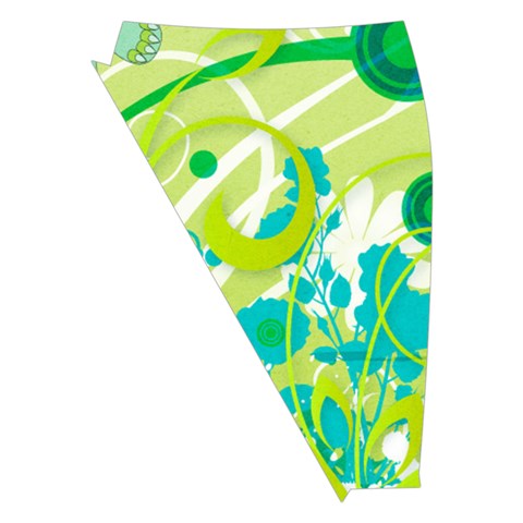 Green Blue Flower Art Midi Wrap Pencil Skirt from ArtsNow.com Front Left