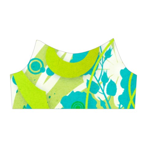 Green Blue Flower Art Shoulder Cutout Velvet One Piece from ArtsNow.com Left Sleeve