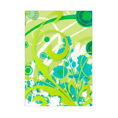 Green Blue Flower Art Small Tapestry from ArtsNow.com Front