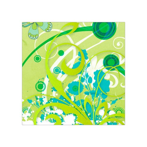 Green Blue Flower Art Square Tapestry (Small) from ArtsNow.com Front