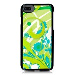 Green Blue Flower Art iPhone 8 Seamless Case (Black)