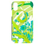 Green Blue Flower Art iPhone X/XS Black UV Print Case