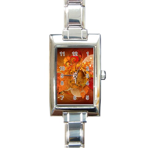 Fall Art Rectangle Italian Charm Watch from ArtsNow.com Front