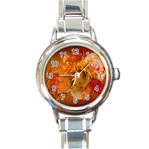 Fall Art Round Italian Charm Watch from ArtsNow.com Front