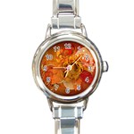 Fall Art Round Italian Charm Watch