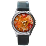 Fall Art Round Metal Watch