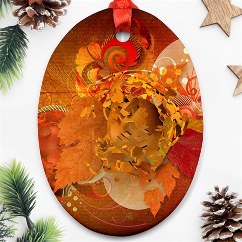 Fall Art Ornament (Oval) from ArtsNow.com Front