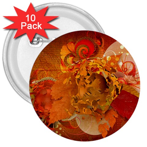 Fall Art 3  Button (10 pack) from ArtsNow.com Front