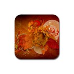 Fall Art Rubber Square Coaster (4 pack)