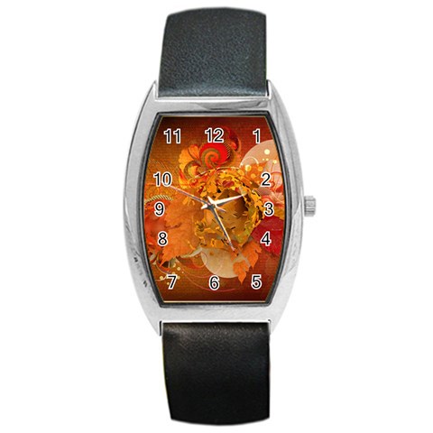 Fall Art Barrel Style Metal Watch from ArtsNow.com Front