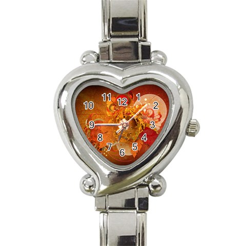 Fall Art Heart Italian Charm Watch from ArtsNow.com Front