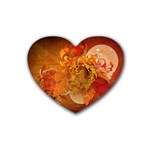 Fall Art Rubber Heart Coaster (4 pack)