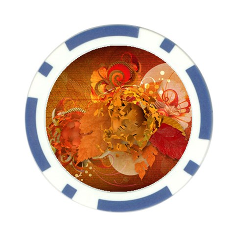 Fall Art Poker Chip Card Guard from ArtsNow.com Front