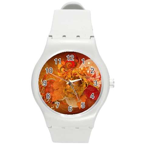 Fall Art Round Plastic Sport Watch (M) from ArtsNow.com Front