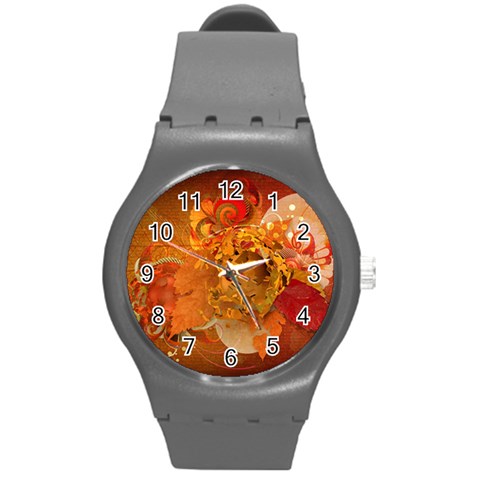 Fall Art Round Plastic Sport Watch (M) from ArtsNow.com Front