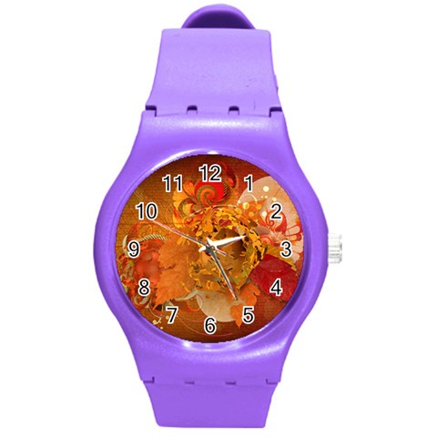 Fall Art Round Plastic Sport Watch (M) from ArtsNow.com Front