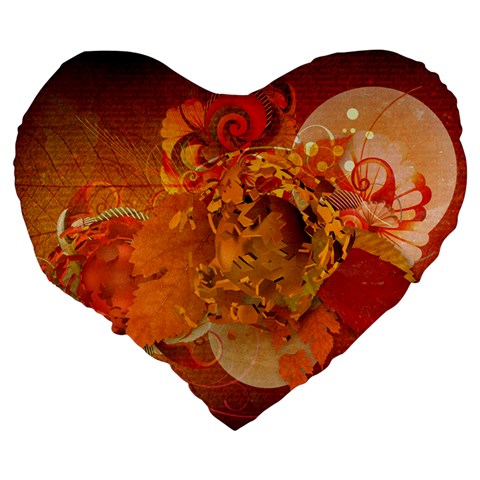 Fall Art Large 19  Premium Heart Shape Cushion from ArtsNow.com Back