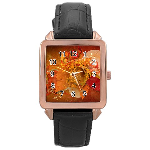 Fall Art Rose Gold Leather Watch  from ArtsNow.com Front