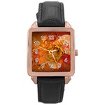 Fall Art Rose Gold Leather Watch 