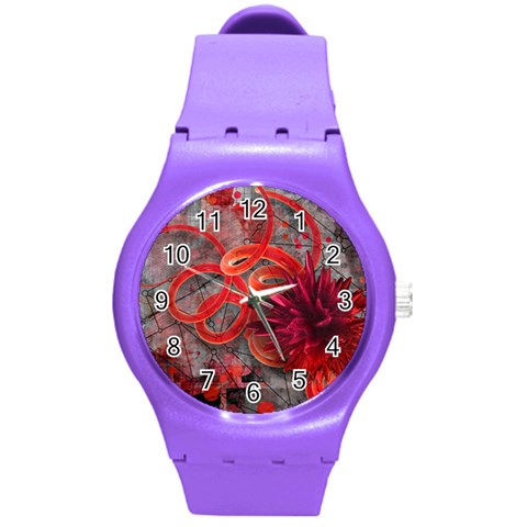 Design Art (design 37) Round Plastic Sport Watch (M) from ArtsNow.com Front