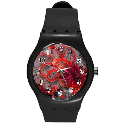 Design Art (design 37) Round Plastic Sport Watch (M) from ArtsNow.com Front