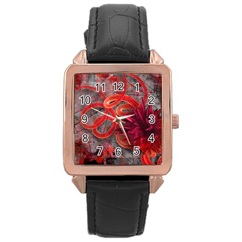 Design Art (design 37) Rose Gold Leather Watch  from ArtsNow.com Front