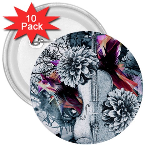 Design Art (design 34) 3  Button (10 pack) from ArtsNow.com Front