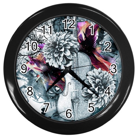 Design Art (design 34) Wall Clock (Black) from ArtsNow.com Front