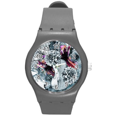 Design Art (design 34) Round Plastic Sport Watch (M) from ArtsNow.com Front