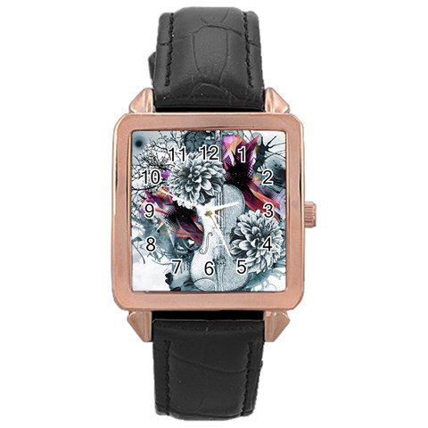 Design Art (design 34) Rose Gold Leather Watch  from ArtsNow.com Front