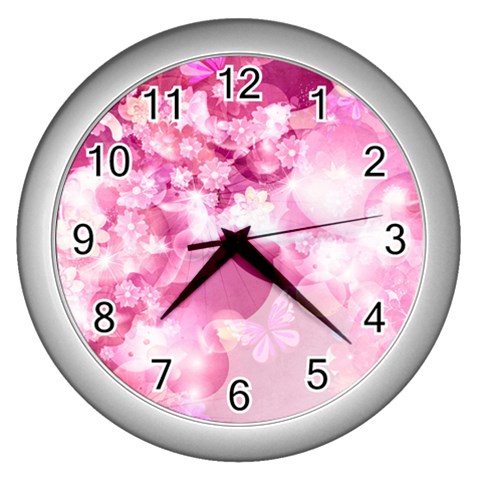 Design Art (design 30) Wall Clock (Silver) from ArtsNow.com Front