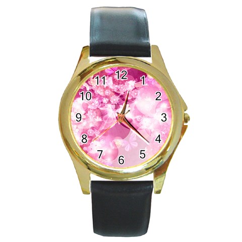 Design Art (design 30) Round Gold Metal Watch from ArtsNow.com Front