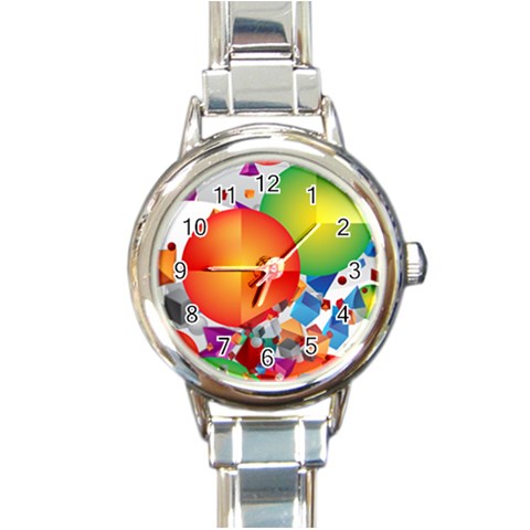 Design Art (design 28) Round Italian Charm Watch from ArtsNow.com Front