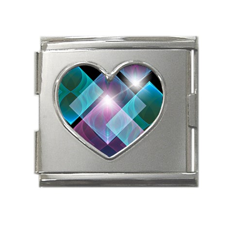 Design Art (design 26) Mega Link Heart Italian Charm (18mm) from ArtsNow.com Front