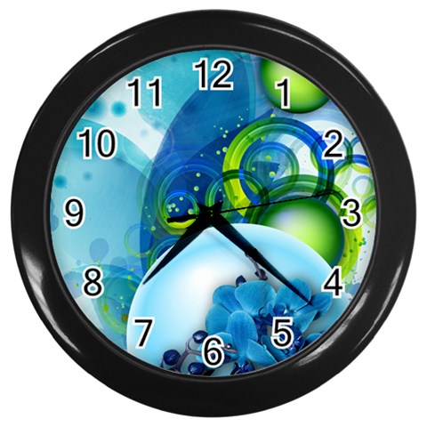 Design Art (design 25) Wall Clock (Black) from ArtsNow.com Front