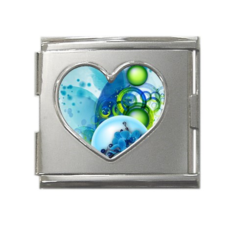 Design Art (design 25) Mega Link Heart Italian Charm (18mm) from ArtsNow.com Front