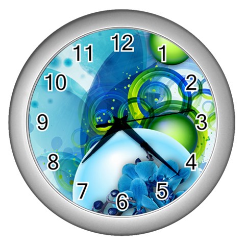 Design Art (design 25) Wall Clock (Silver) from ArtsNow.com Front