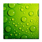 Green Water Drops Tile Coaster