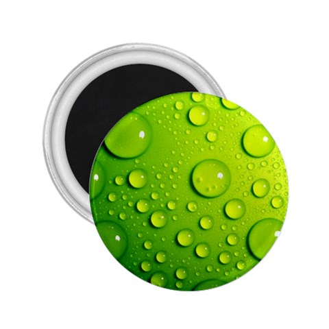 Green Water Drops 2.25  Magnet from ArtsNow.com Front