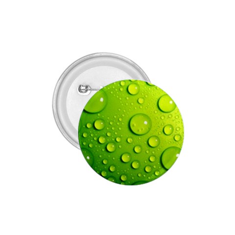 Green Water Drops 1.75  Button from ArtsNow.com Front