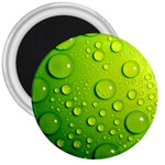 Green Water Drops 3  Magnet