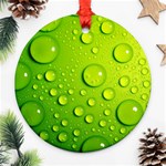 Green Water Drops Ornament (Round)