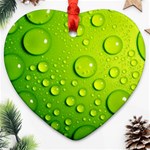 Green Water Drops Ornament (Heart)